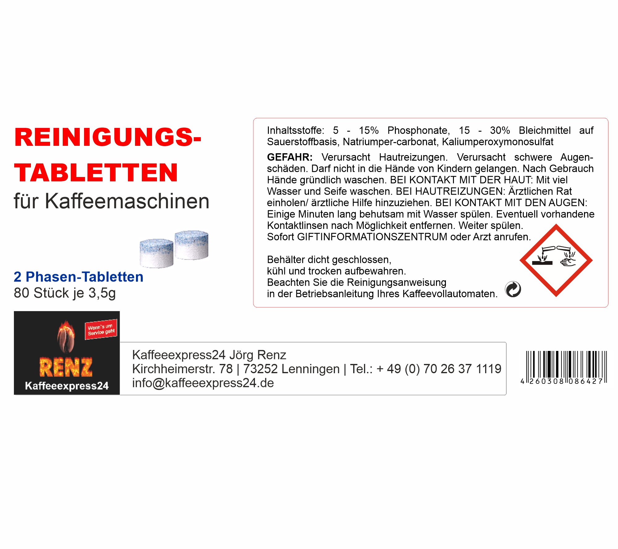 10 Stück Reinigungstabletten für Kaffeevollautoaten